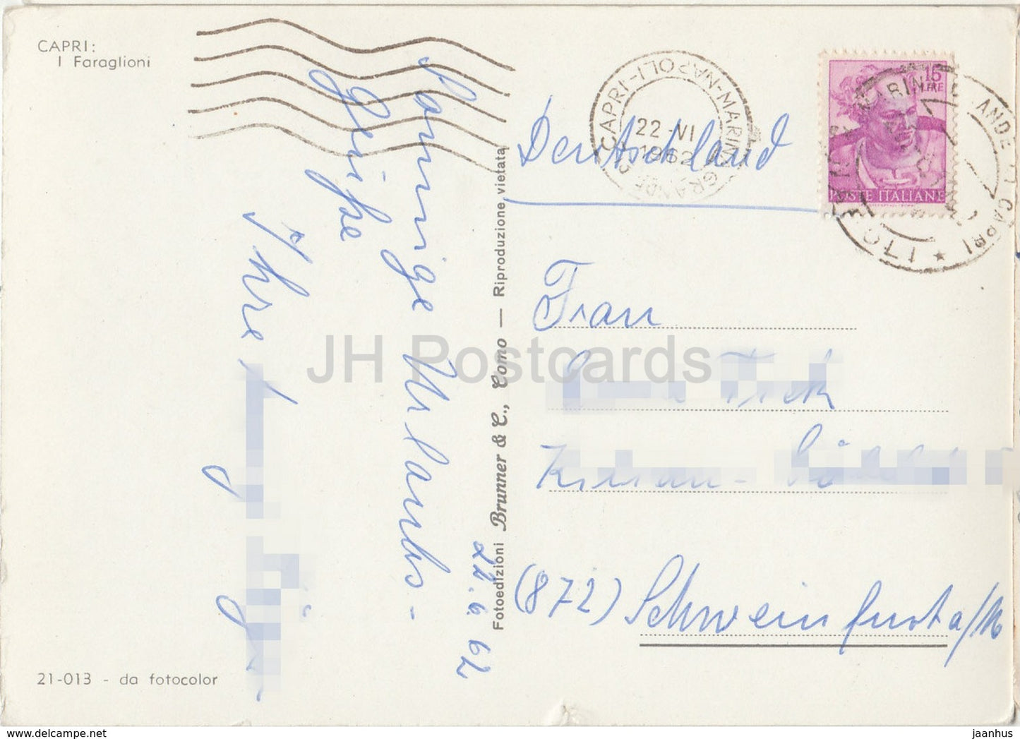 Capri - I Faraglioni - Italy - 1962 - used