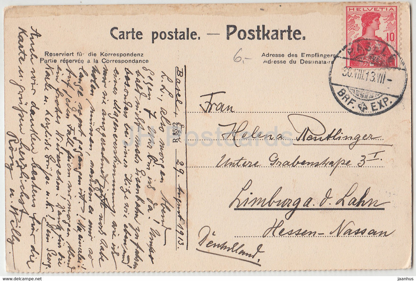 Basel - Basel - Spalentor - alte Postkarte - 1913 - Schweiz - gebraucht