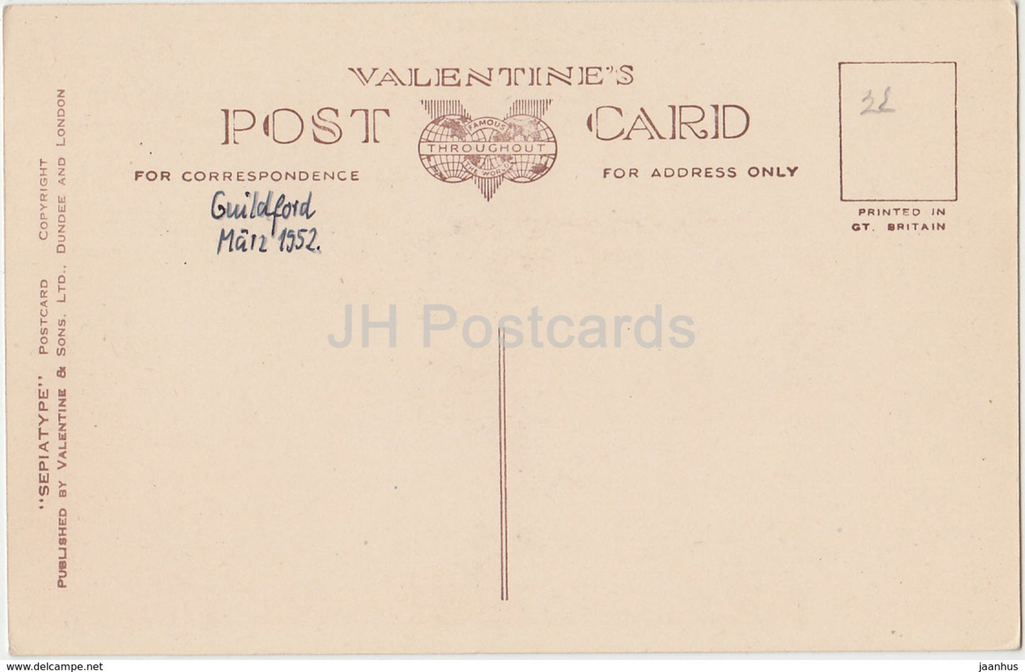 Guildford - St. Catherines Chapel - 201304 - Sepiatype - 1952 - United Kingdom - England - used