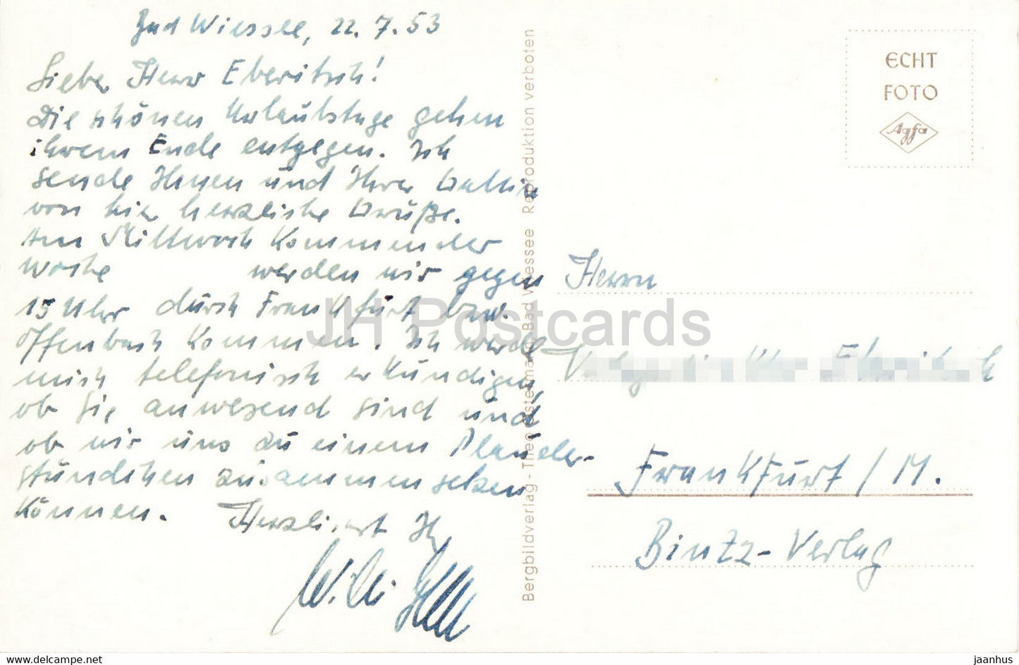 Bad Wiessee mit Rottach Egern u Wallberg - carte postale ancienne - 1953 - Allemagne - utilisé