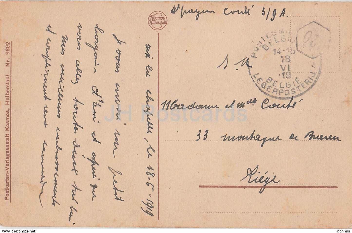 Aachen - Dom - Theater - Elisenbrunnen - Kurhaus - 9862 - old postcard - 1919 - Germany - used