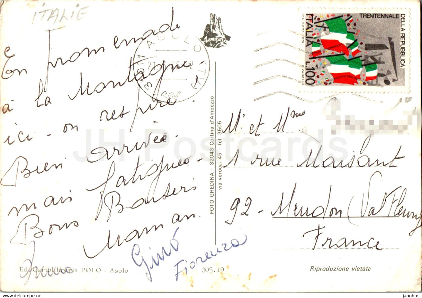 Asolo Incantevole - Castello Cornaro - hôtel Villa Cipriani - multiview - 1976 - Italie - occasion