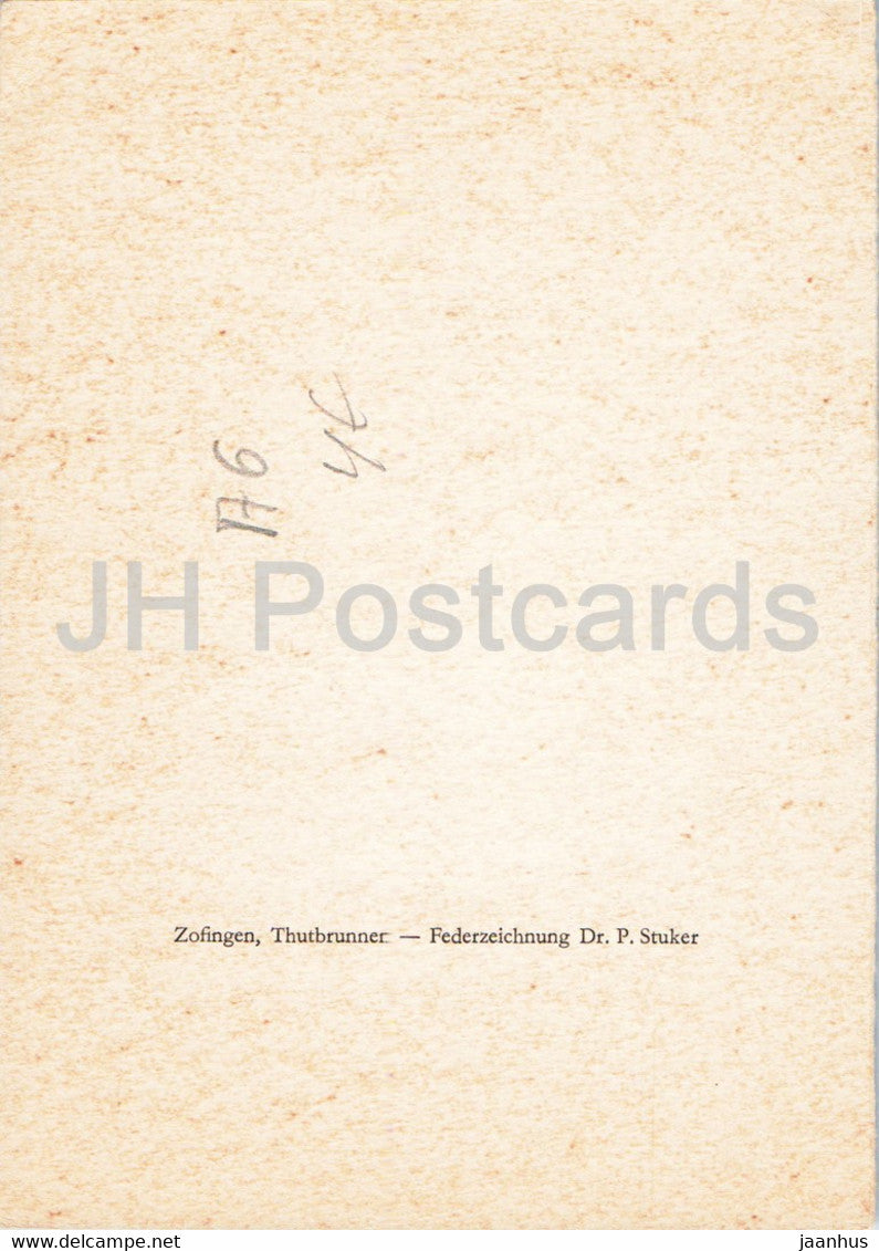 drawing by Dr P. Stuker - Zofingen - Thutbrunner - Swiss art - Switzerland - unused