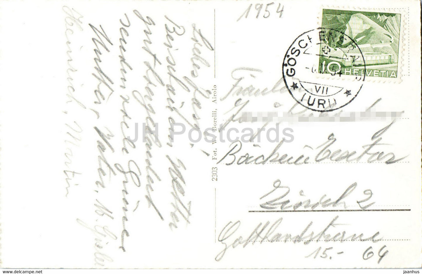 Goscheneralp 1715 m - carte postale ancienne - 1954 - Suisse - utilisé