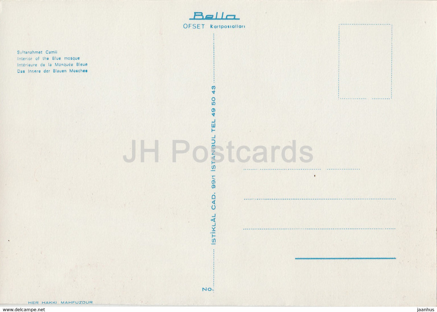 Istanbul - Mosquée Bleue - Turquie - inutilisé