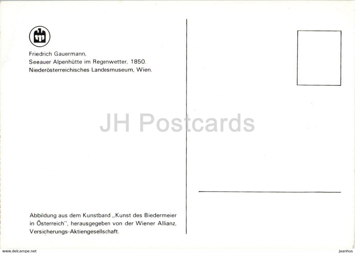 peinture de Friedrich Gauermann - Seeauer Alpenhutte im Regenwetter - Art autrichien - Autriche - inutilisé