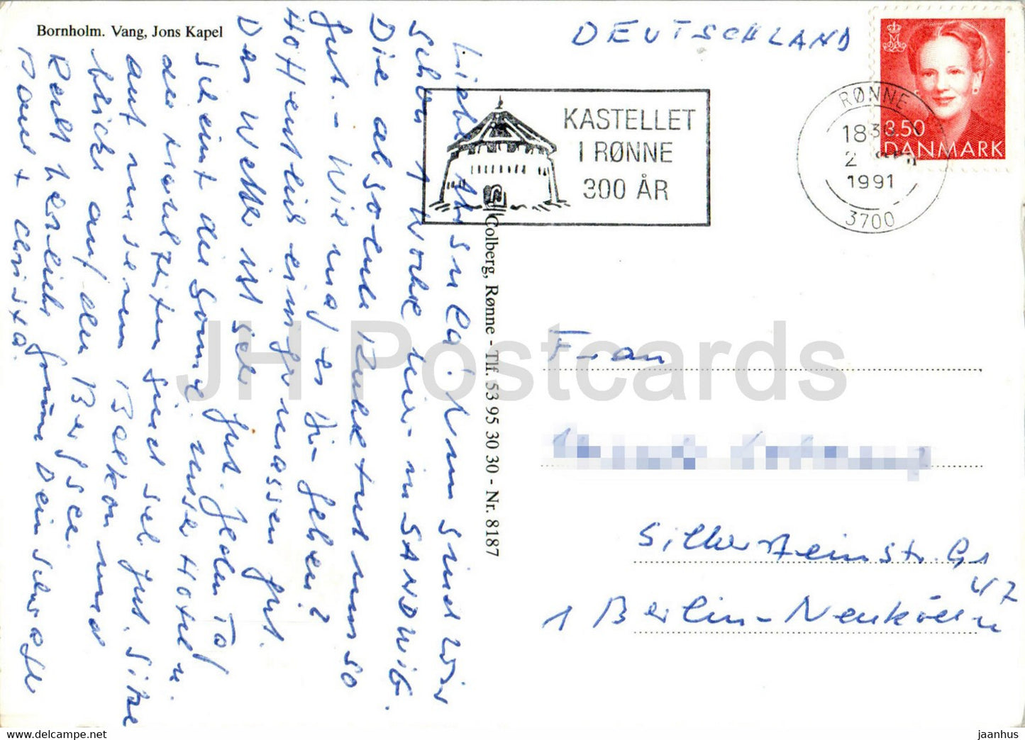 Bornholm - Vang - Jons Kapel - ship - boat - 8187 - 1991 - Denmark - used