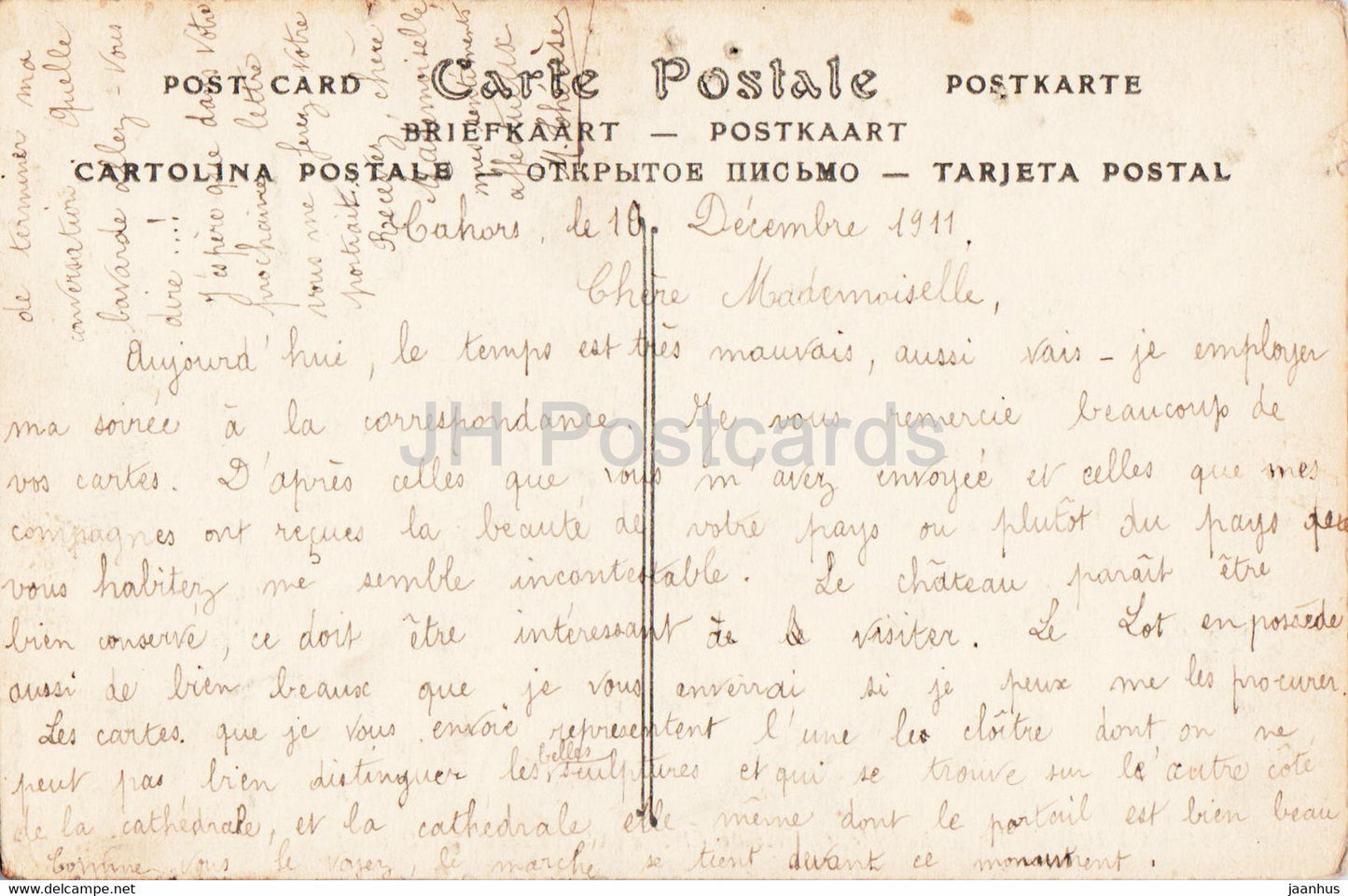 Cahors - La Cathedrale - Galerie du Cloitre - cathedral - 13 - old postcard - 1911 - France - used