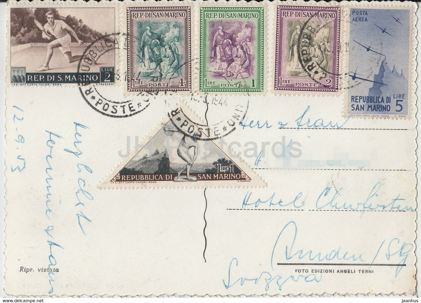 Repubblica di San Marino - La Seconda Torre - 142 - old postcard - 1944 - San Marino - used