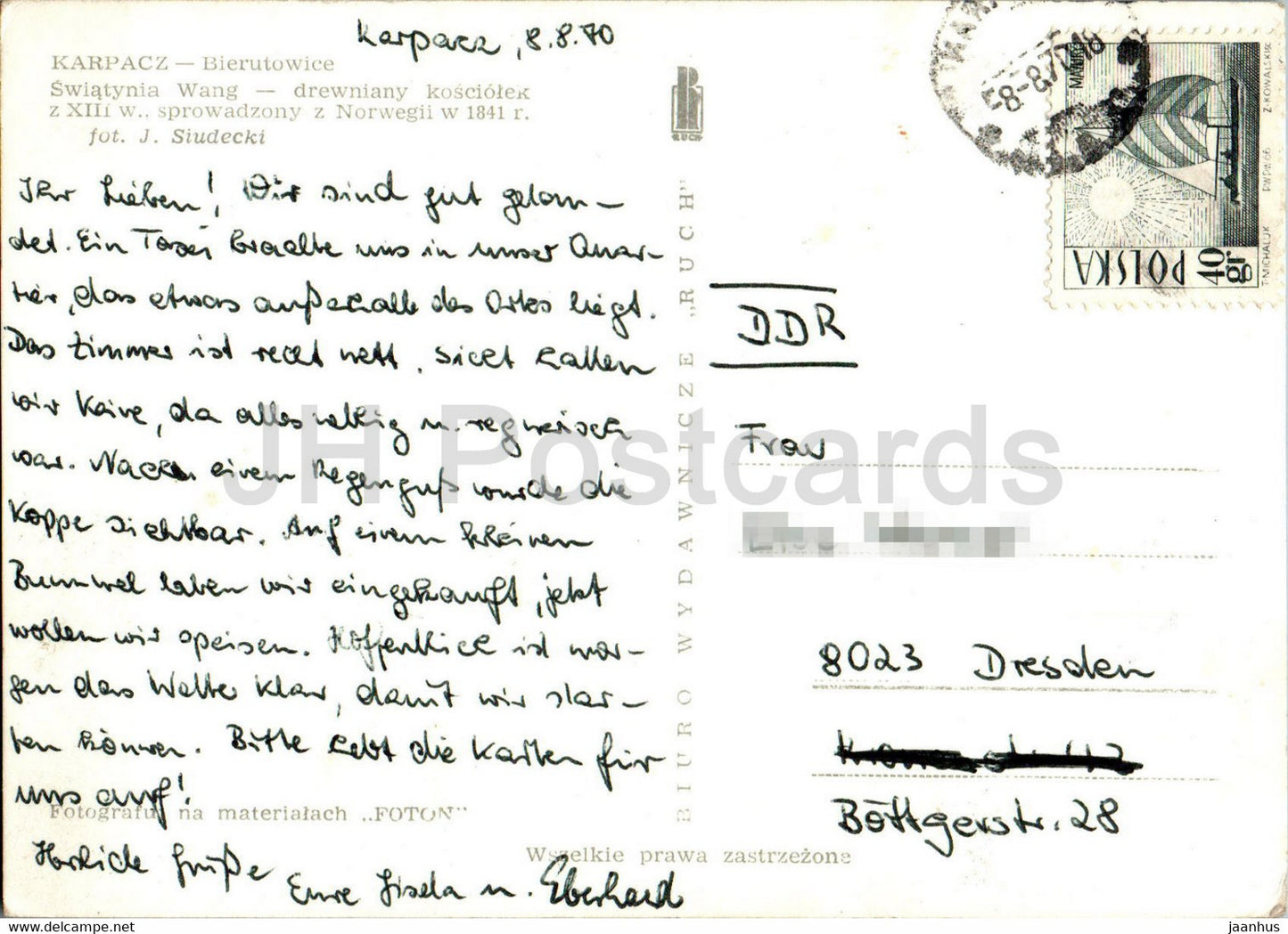 Karpacz Bierutowice - Swiatynia Wang - Temple de Wang - drawniany kosciolek - église en bois - 1970 - Pologne - utilisé