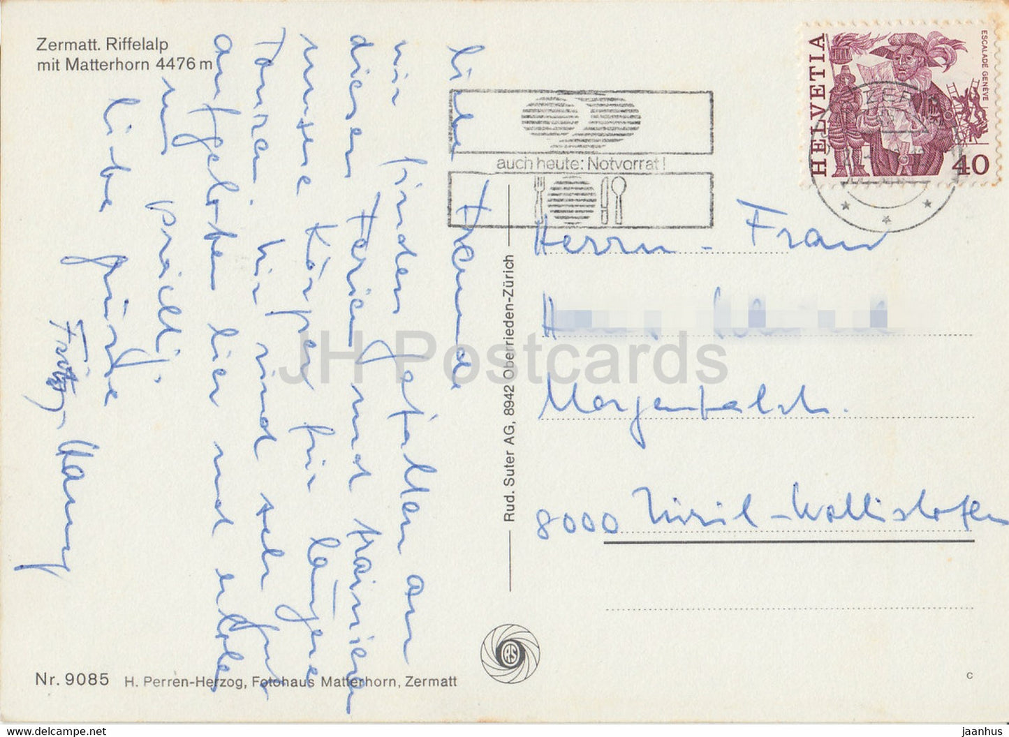 Zermatt - Riffelalp mit Matterhorn 4476 m - 9085 - Switzerland - used
