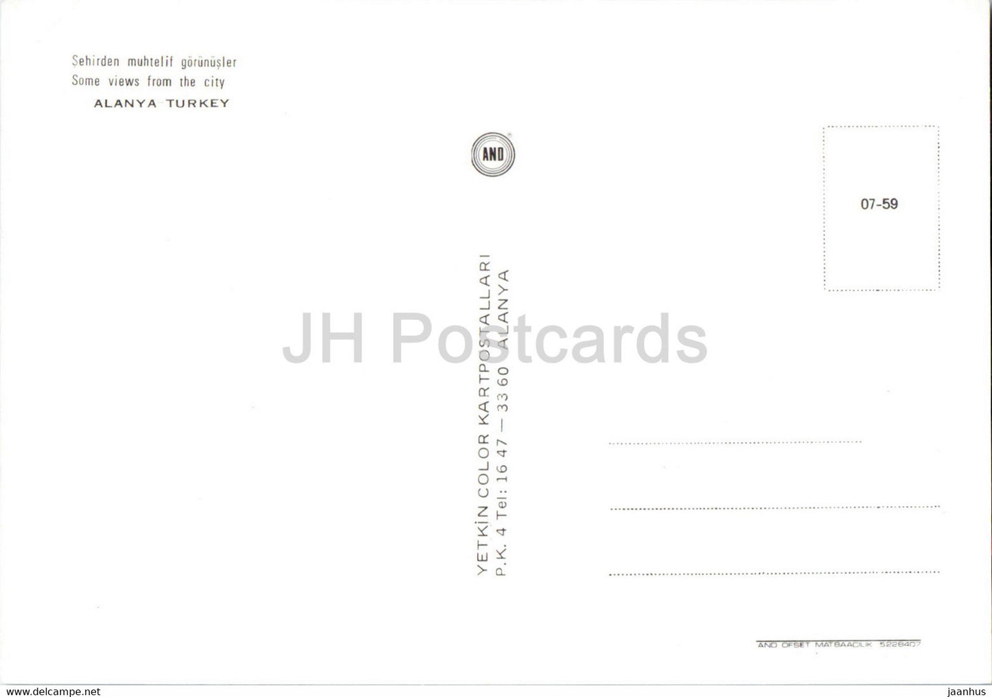 Alanya - Some views from the City - boat - AND - Keskin Color - Turkey - unused