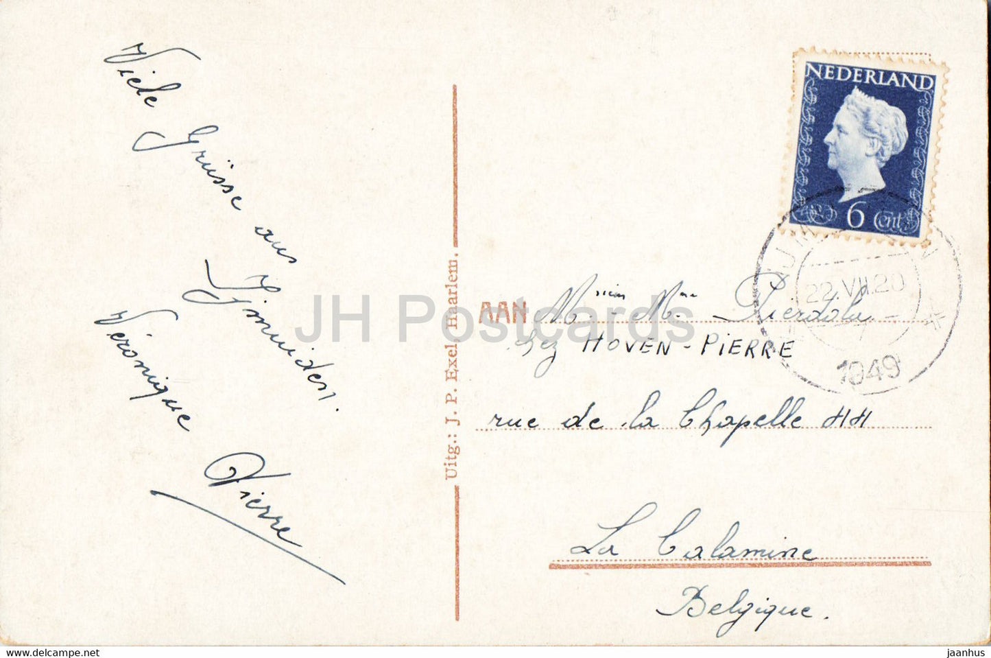 Pier - Ijmuiden - old postcard - 1920 - Netherlands - used