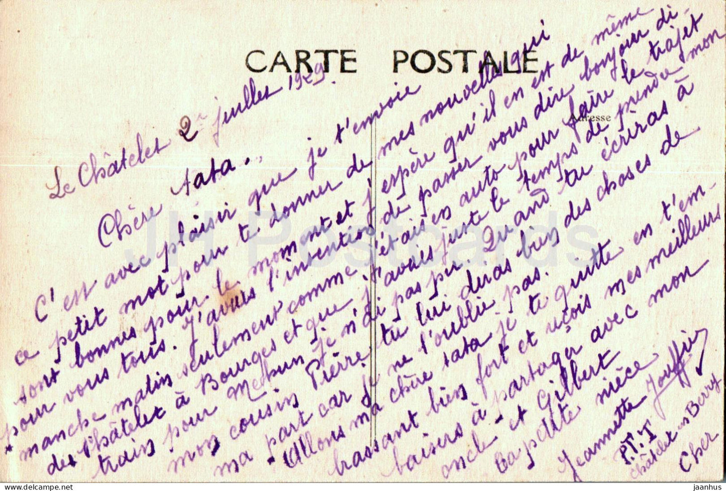 Le Chatelet - L'Eglise - église - 105 - carte postale ancienne - 1929 - France - occasion