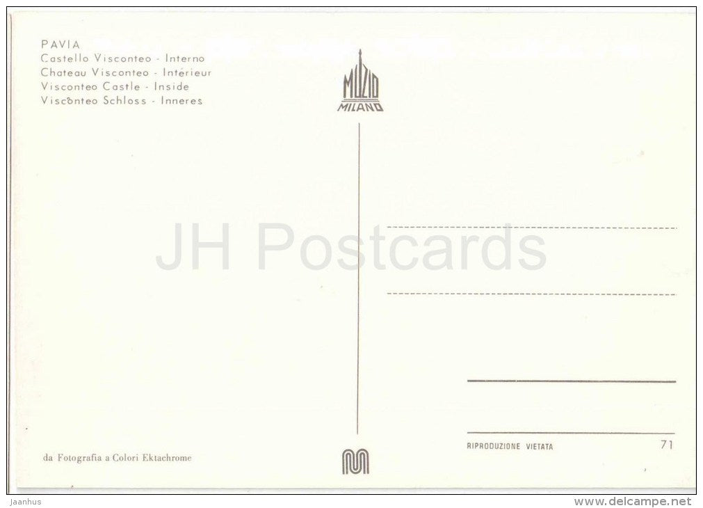 Castello Visconteo , interno - Visconteo Castle , Interior - Pavia - Lombardia - 71 - Italia - Italy - unused - JH Postcards