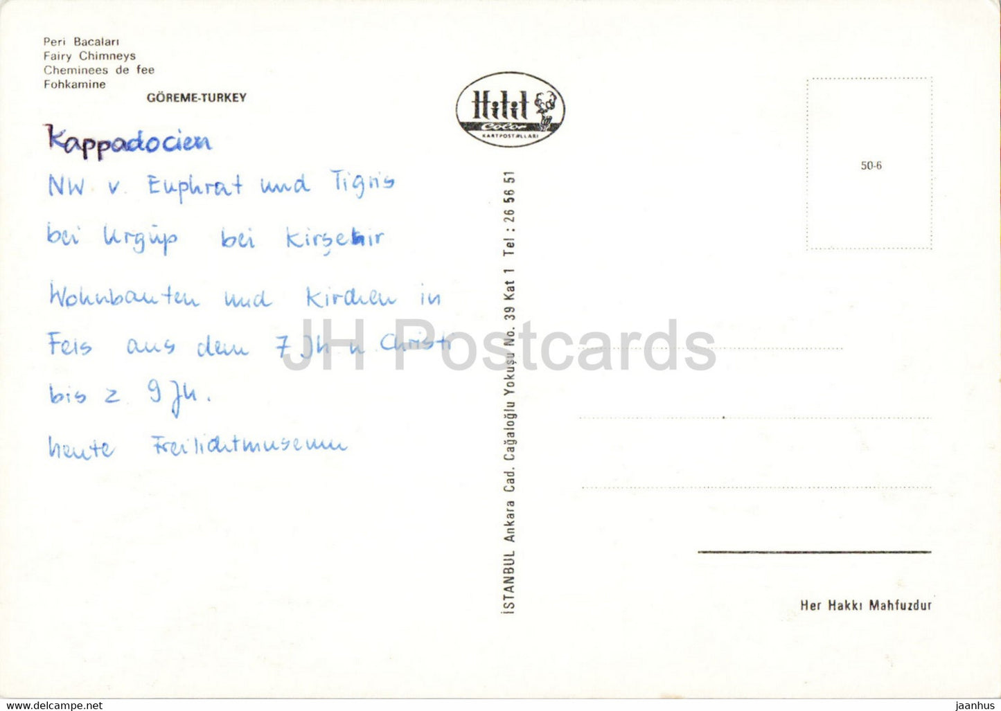 Goreme - Fairy Chimneys - 50-6 - Hitit - Turkey - used