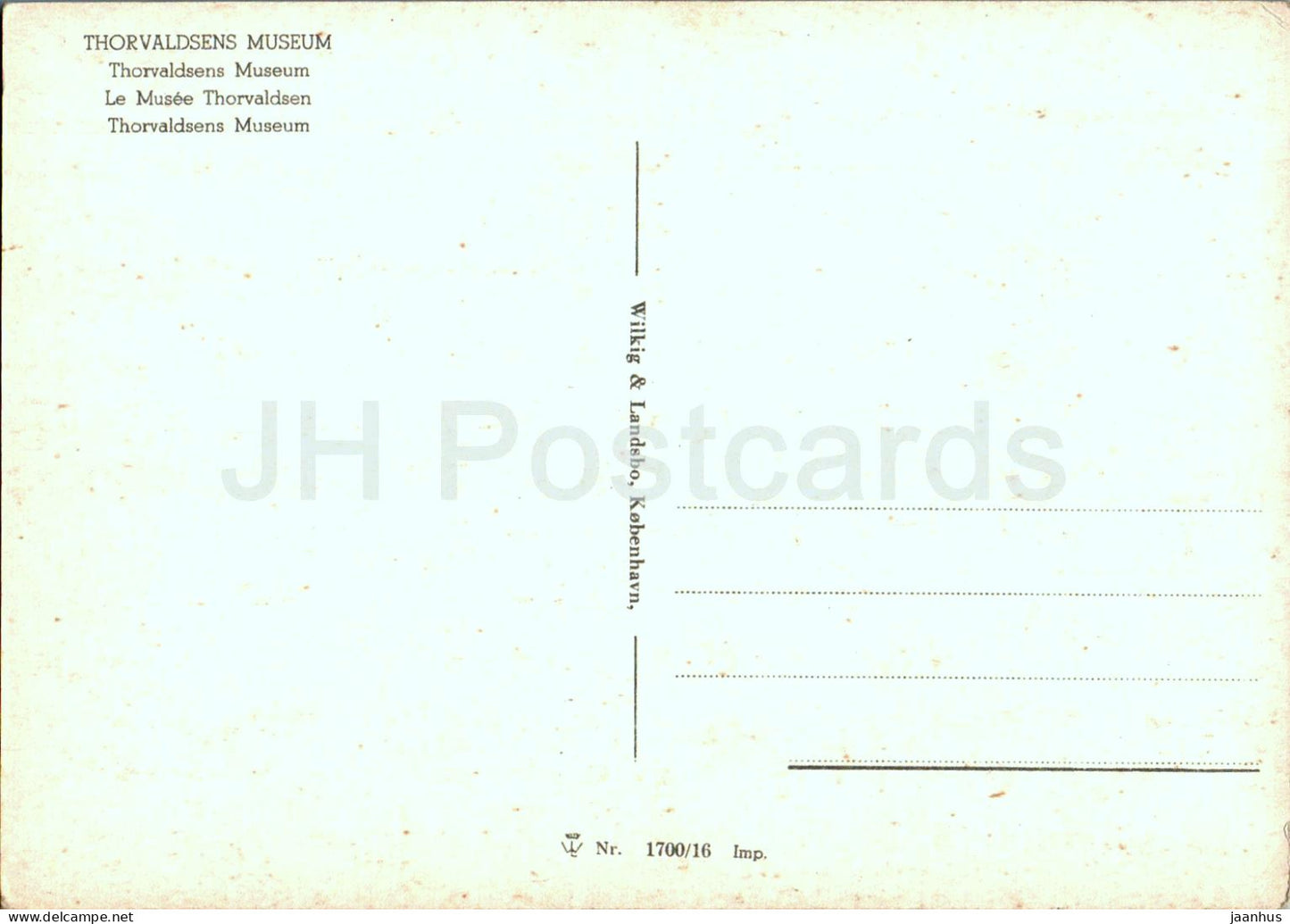 Copenhague - Kobenhavn - Musée Thorvaldsens - tramway - 1700/16 - Danemark - inutilisé