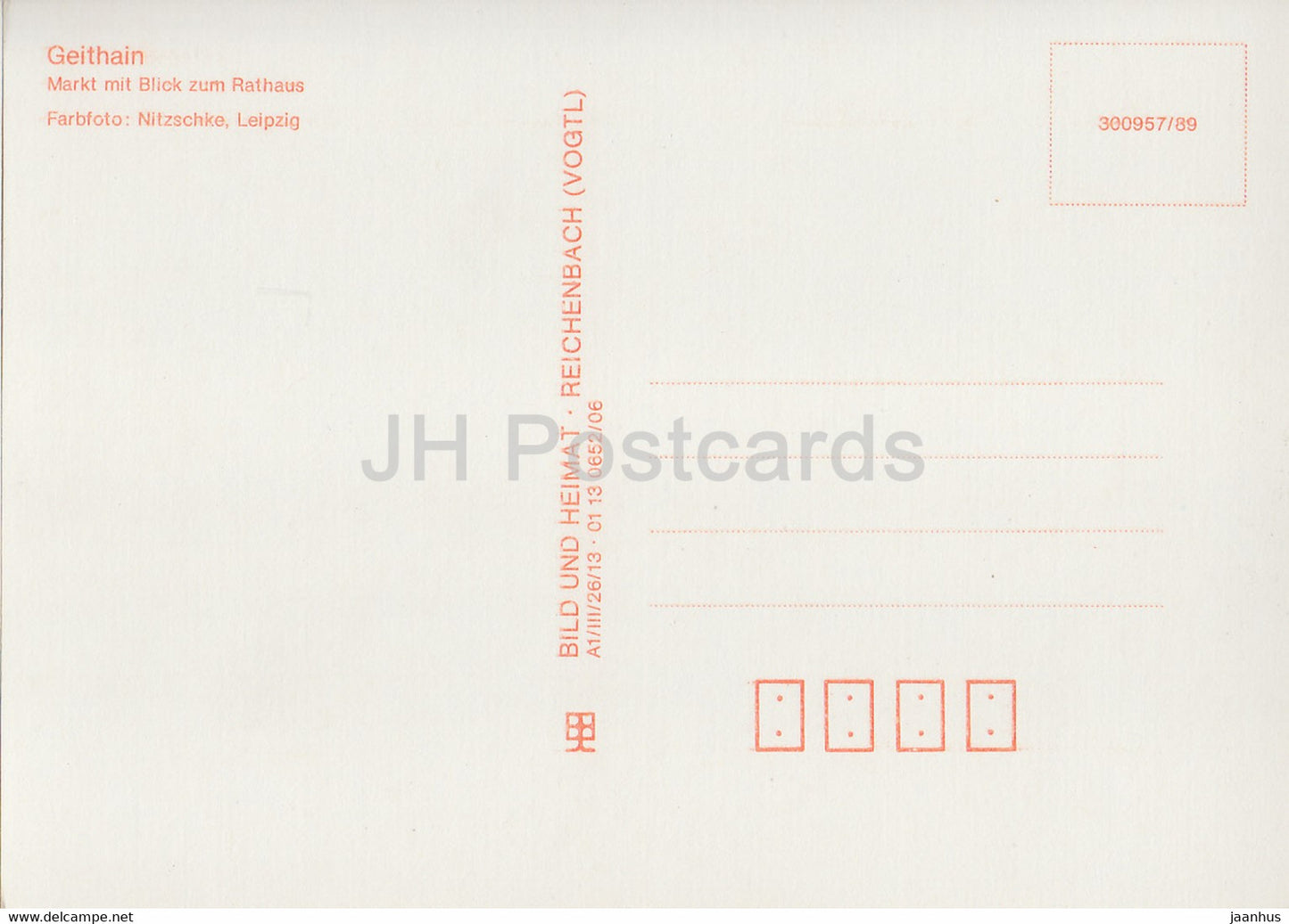 Geithain - Markt mit Blick zum Rathaus - Allemagne DDR - occasion