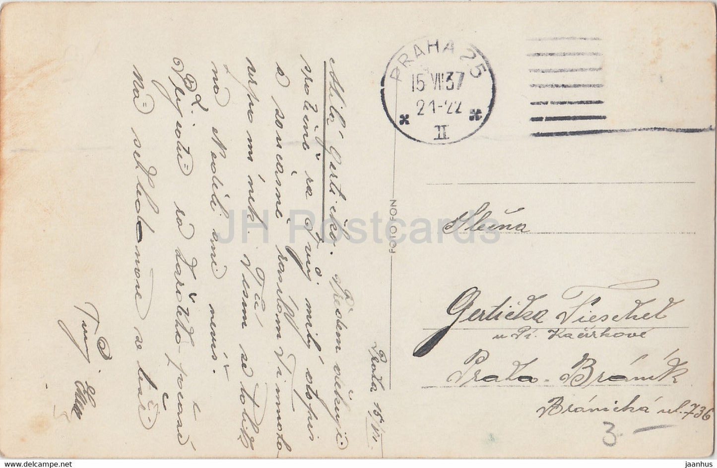 Praha - Prague - Hradcany s Karlovym mostem - 65 - old postcard - 1937 - Czech Republic - used