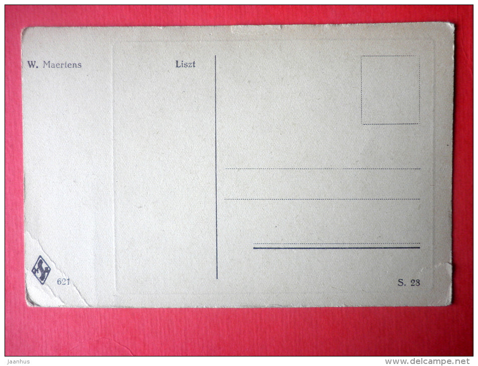 Franz Liszt - painting by W. Maertens - hungarian composer - music - 621 - old postcard - unused - JH Postcards