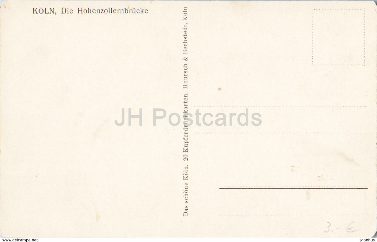 Koln - Cologne - Die Hohenzollernbrucke - bridge - old postcard - Germany - unused