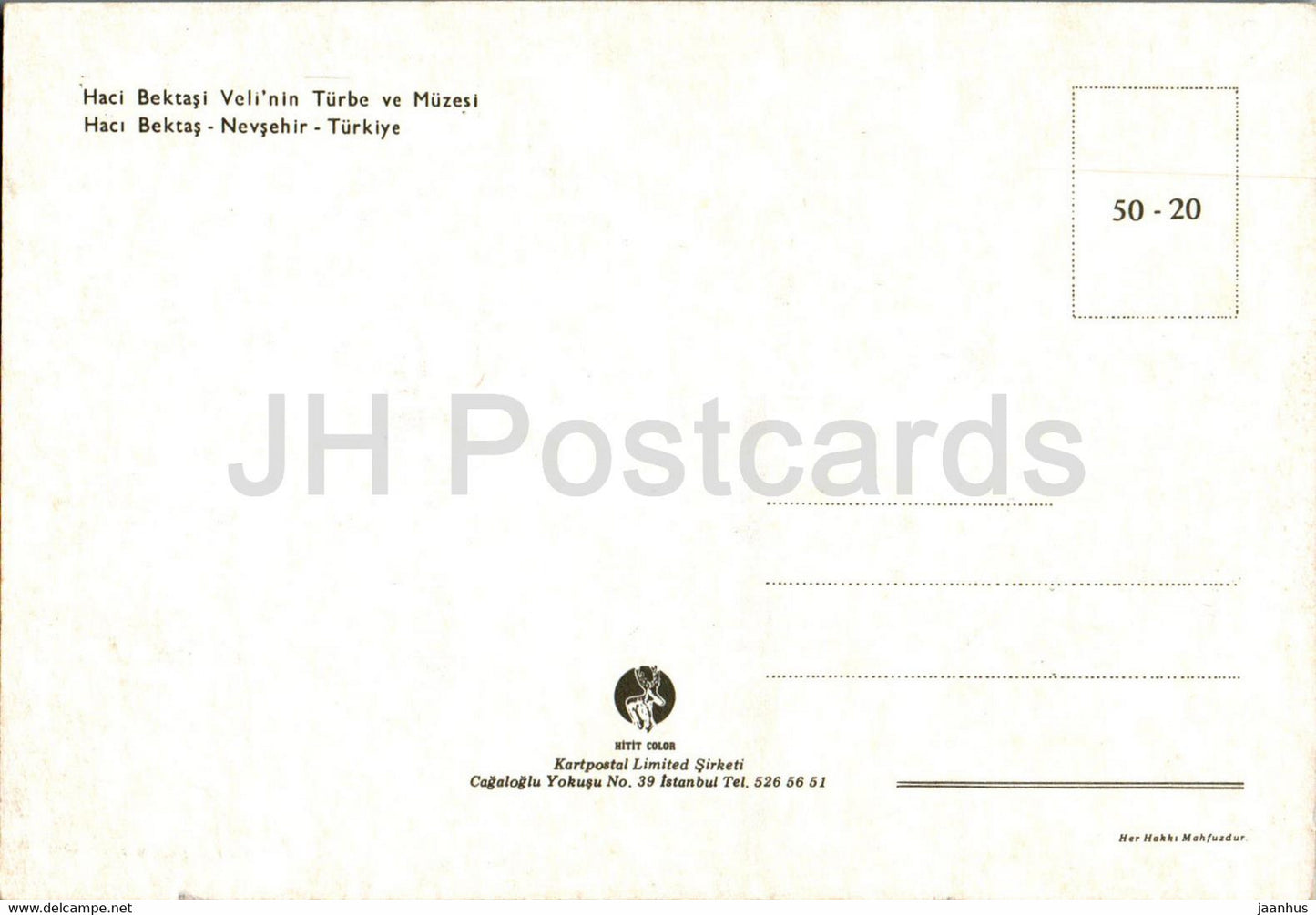 Haci Bektasi Veli'nin Turbe ve Muzesi - Haci Bektas - Nevsehir - Tomb and Museum - 50-20 - Turkey - unused