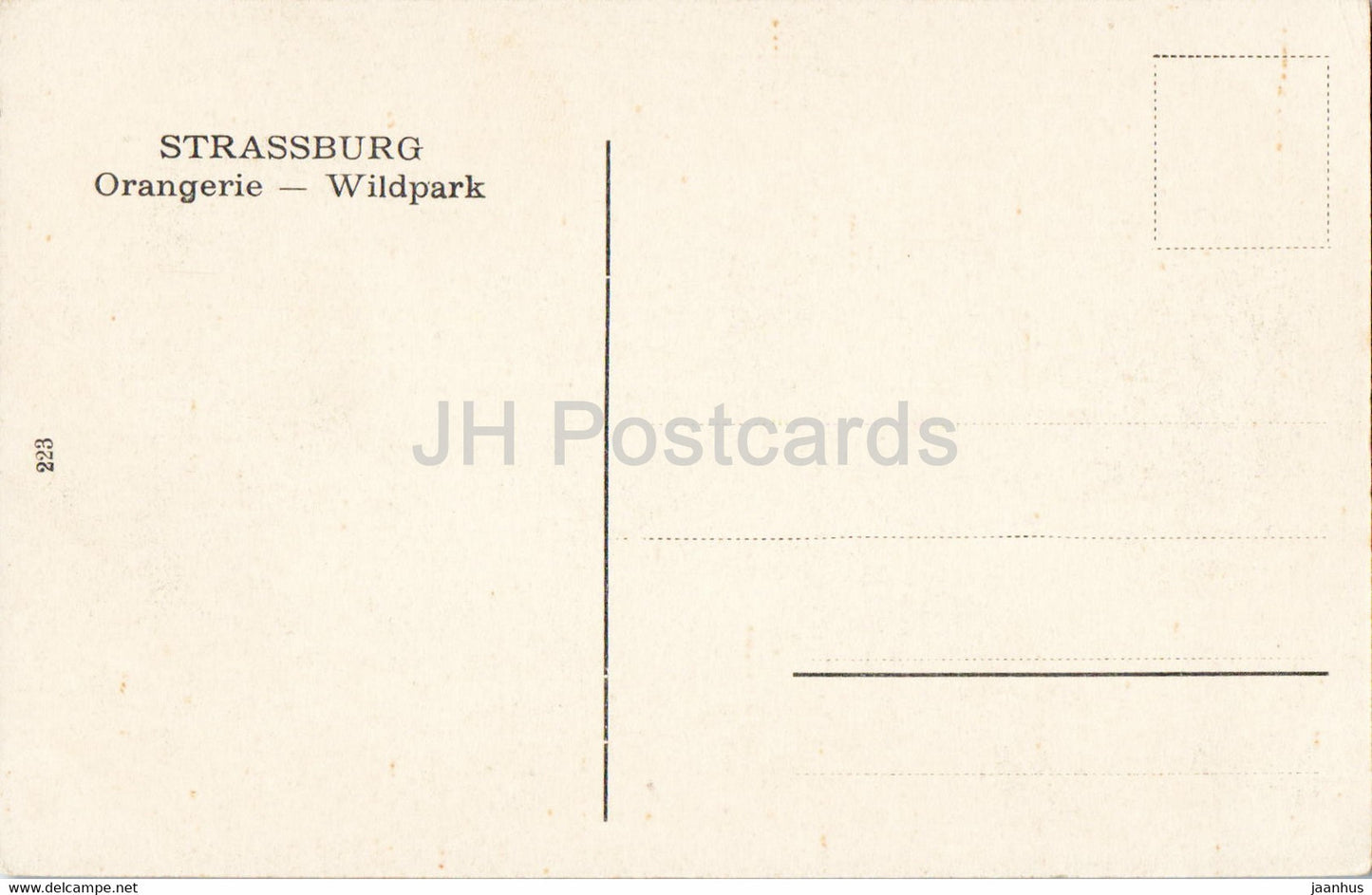 Strasbourg - Strassburg - Orangerie - Wildpark - animals - deer - old postcard - France - unused