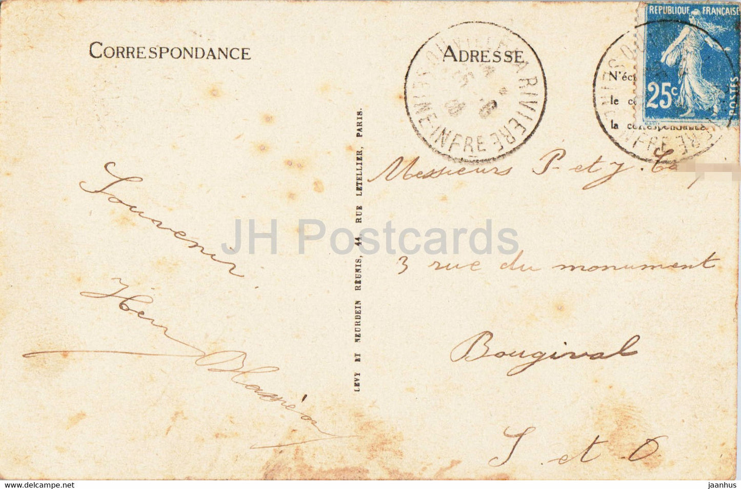 Rouen - Le Pont Transbordeur vue prise de la rive gauche - ship - 89 - old postcard - France - used