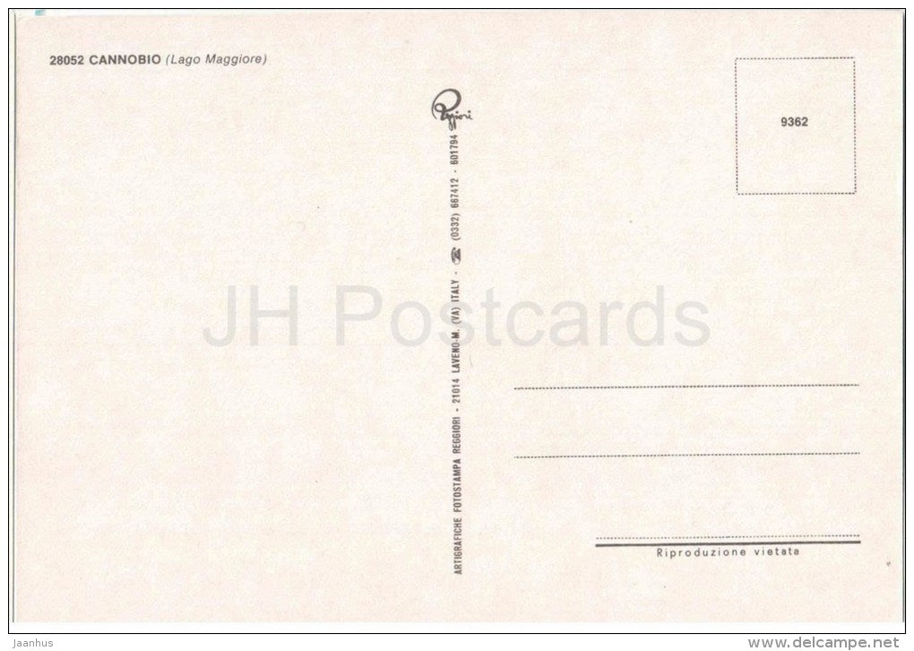 Saluti da Cannobio , Lago Maggiore - sailing boat - harbour - Piemonte - 28052 - Italia - Italy - unused - JH Postcards