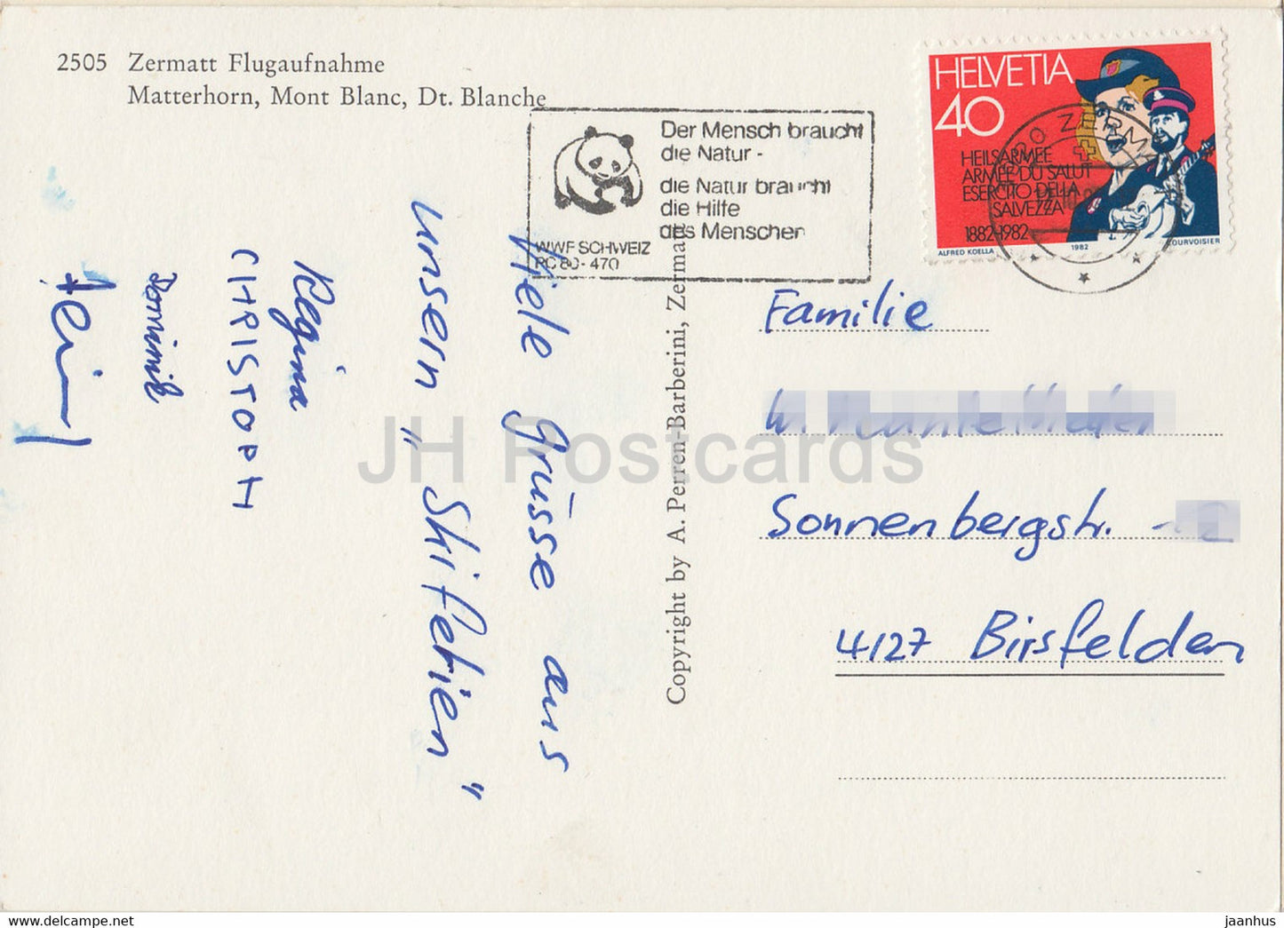 Zermatt Flugaufnahme - Matterhorn - Mont Blanc - St Blanche - 2505 - Suisse - occasion
