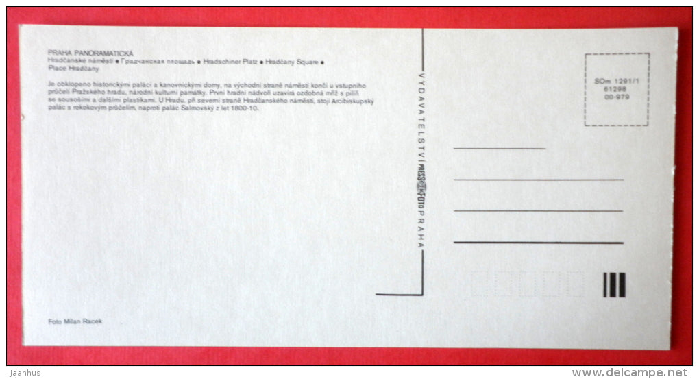 Hadcany Square - Prague - Praha - Czech Republic - Czechoslovakia - unused - JH Postcards