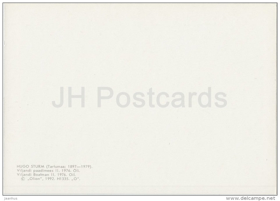 painting by H. Sturm - Viljandi Boatman II , 1976 - Estonian art - 1992 - Estonia - unused - JH Postcards
