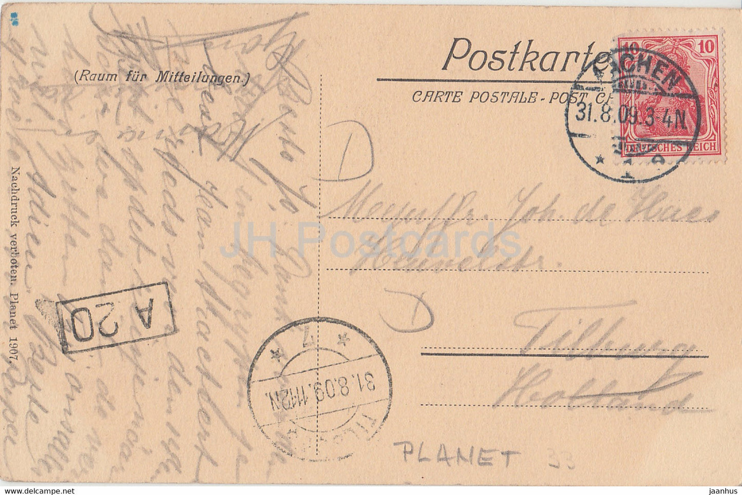 Aachen - Einblick zum Chorusplatz - Gemalde v Hermann Killian - old postcard - 1909 - Germany - used