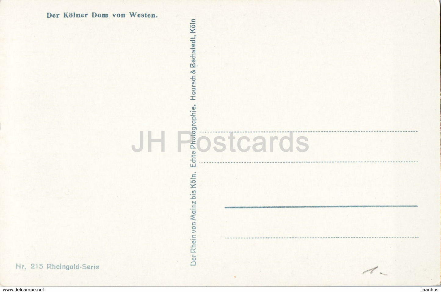 Der Kolner Dom von Westen - Cologne - cathedral - 215 - old postcard - Germany - unused