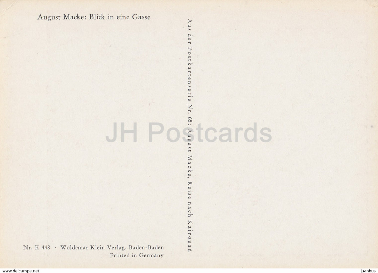 Gemälde von August Macke – Blick in eine Gasse – 65 – Deutsche Kunst – Deutschland – unbenutzt