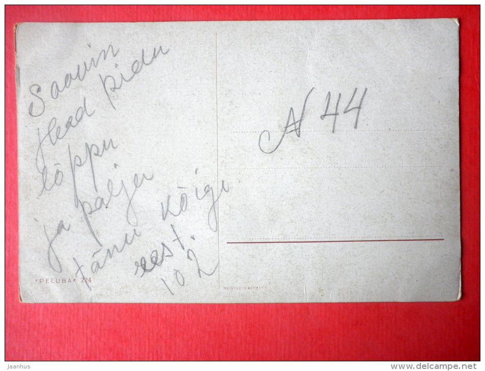 zither player - pipe - man - music - Peluba 224 - Germany - old postcard - used - JH Postcards