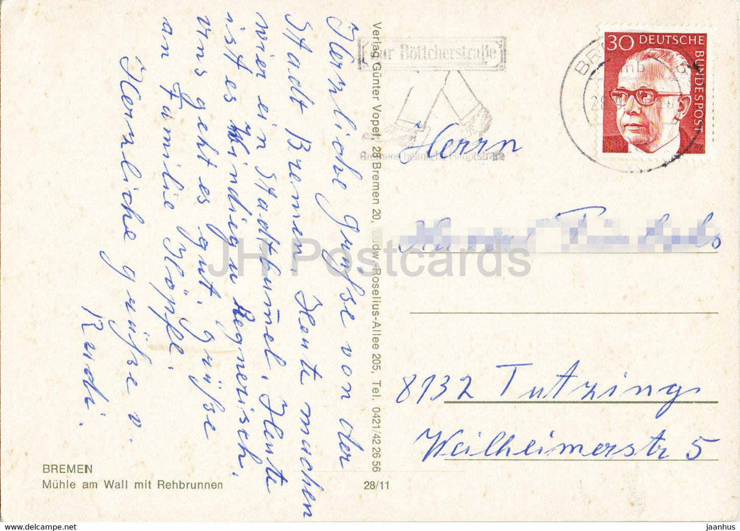Bremen - Muhle am Wall mit Rehbrunnen - windmill - Germany - used