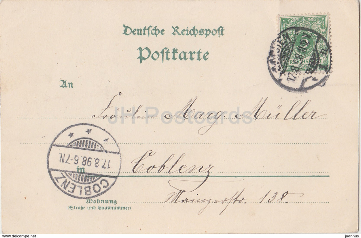 Motiv aus dem Aachener Walde - old postcard - 1898 - Germany - used
