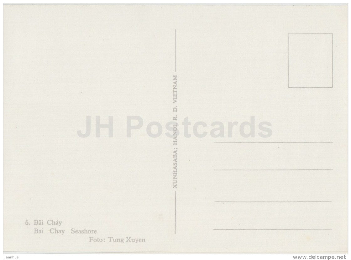 Bai Chay seashore - sailing boat - Halong and Environs - old postcard - Vietnam - unused - JH Postcards