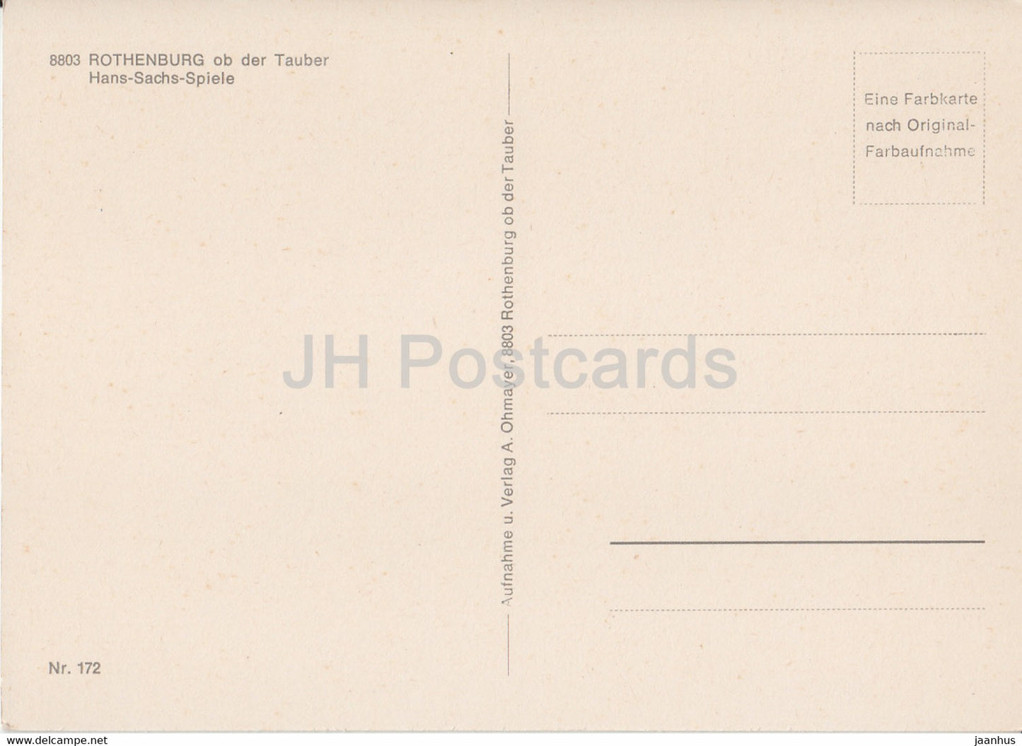 Rothenburg ob der Tauber - Hans Sachs Spiele - folk costumes - Germany - unused