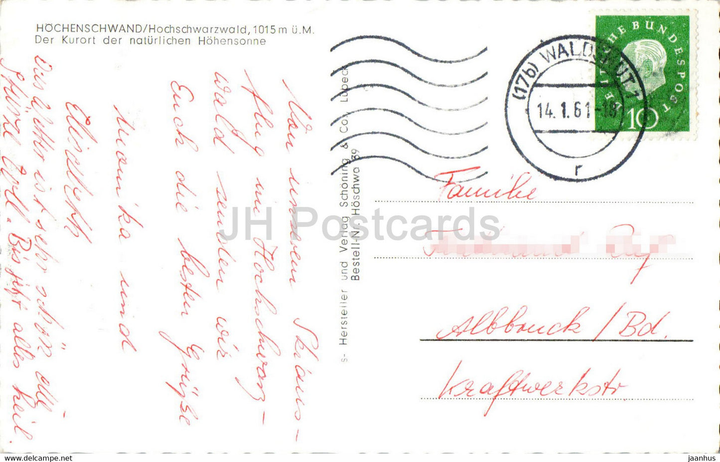 Hochenschwand - Hochschwarzwald - 1961 - Germany - used
