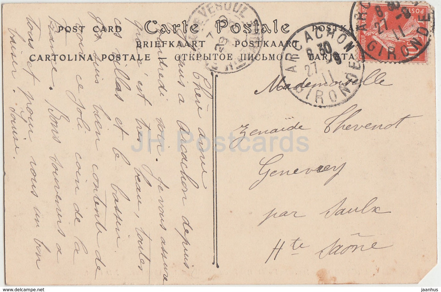 Arcachon - Dans la Foret - Route du Moulleau - Les Abatilles - 343 - 1911 - old postcard - France - used