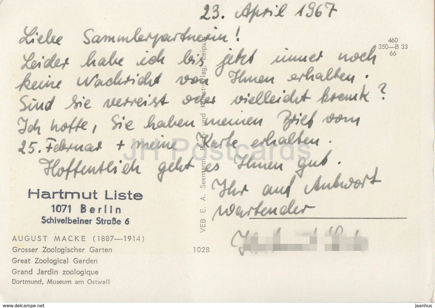Gemälde von August Macke - Großer Zoologischer Garten - Großer Zoo - Deutsche Kunst - Deutschland DDR - gebraucht