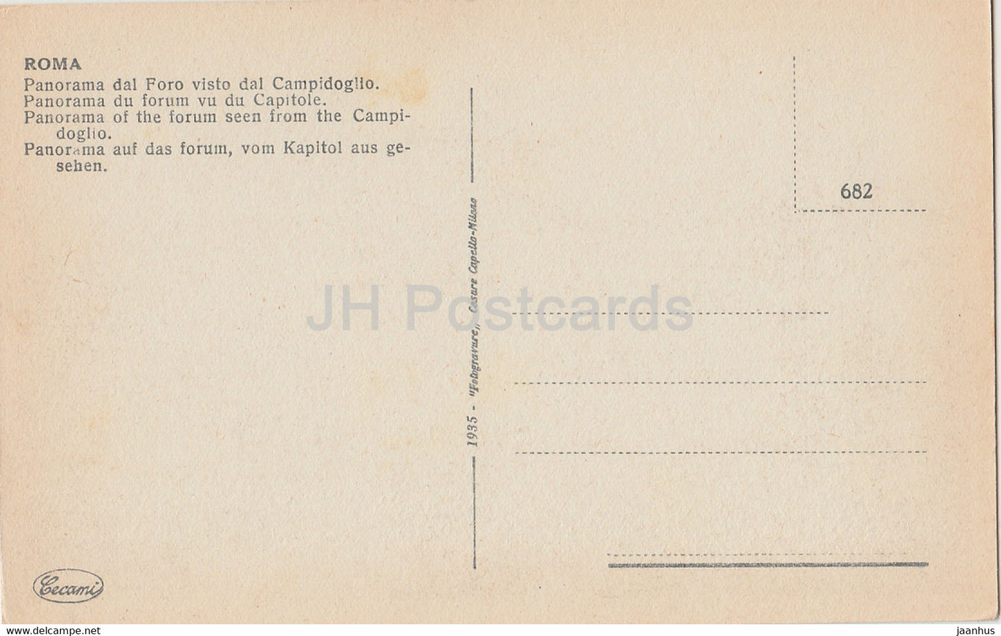 Roma - Rome - Panorama of the forum seen from the Campidoglio - old postcard - Italy - unused