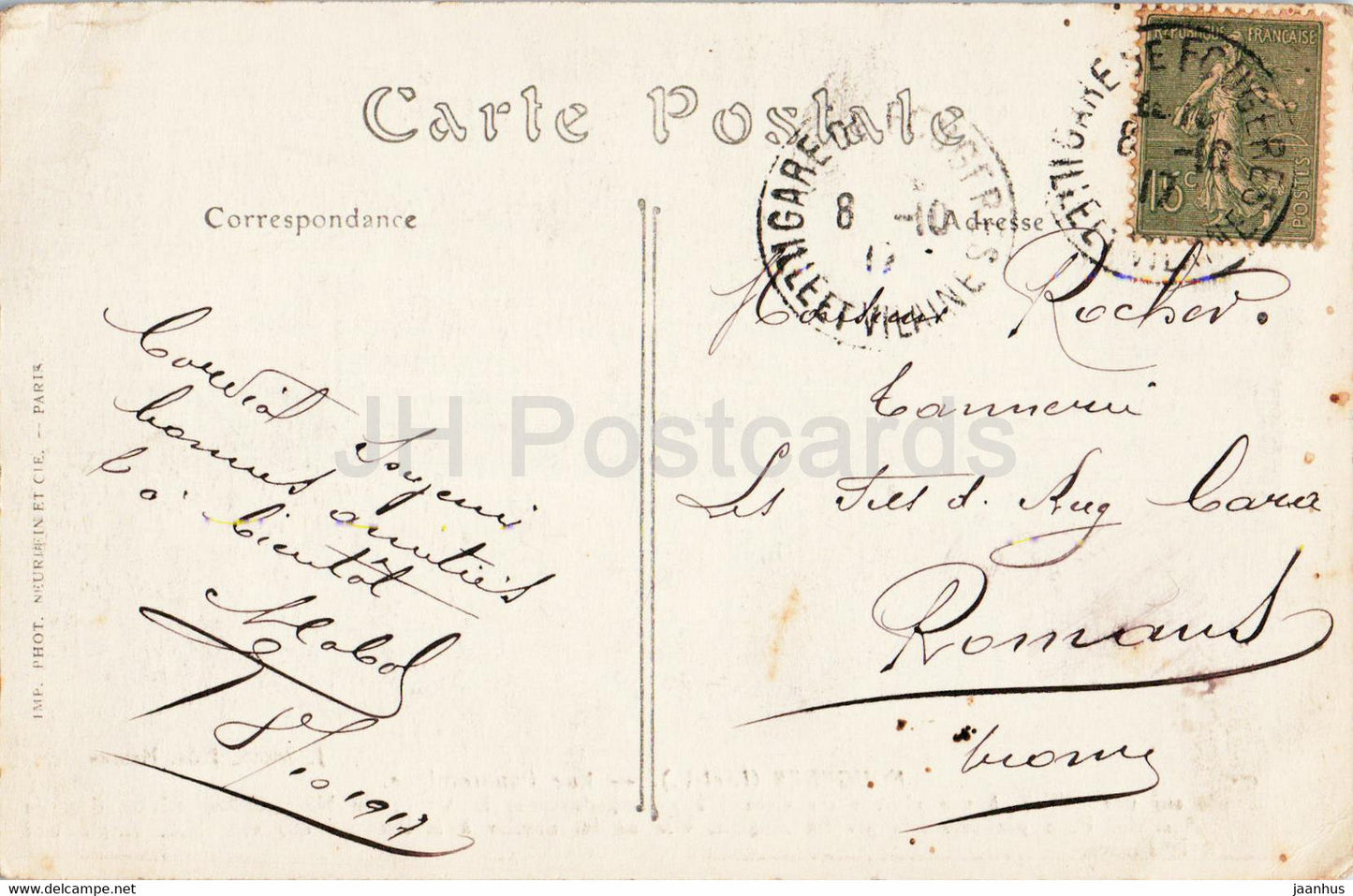 Fougeres - Gesamtansicht - alte Postkarte - 1917 - Frankreich - gebraucht