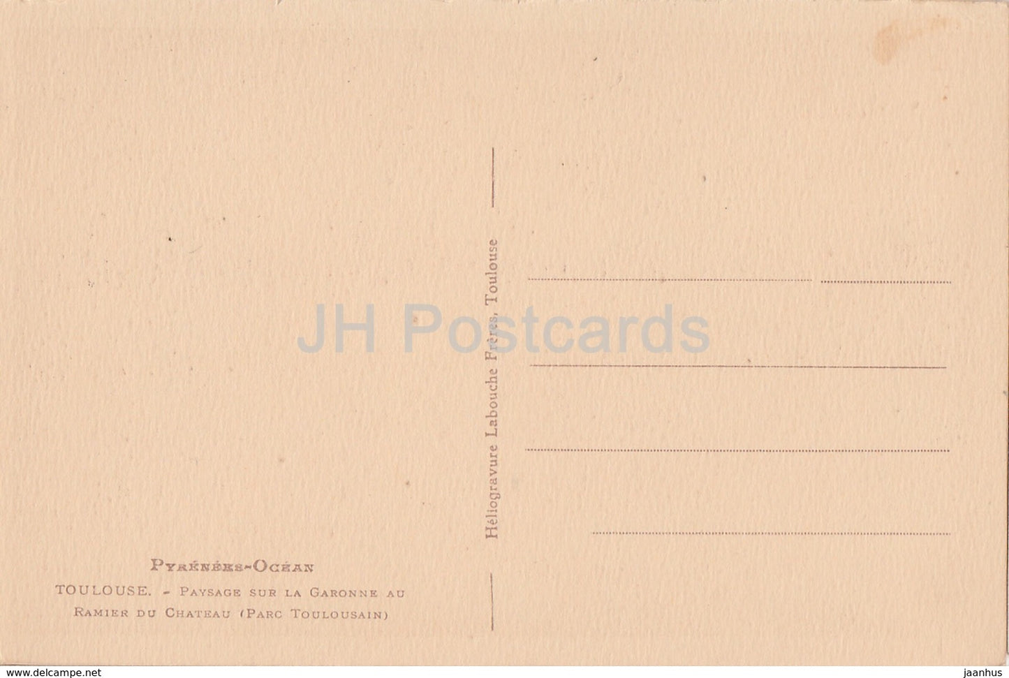 Toulouse - Paysage sur la Garonne au Ramier du Chateau - Pyrenäen-Ozean - alte Postkarte - Frankreich - unbenutzt