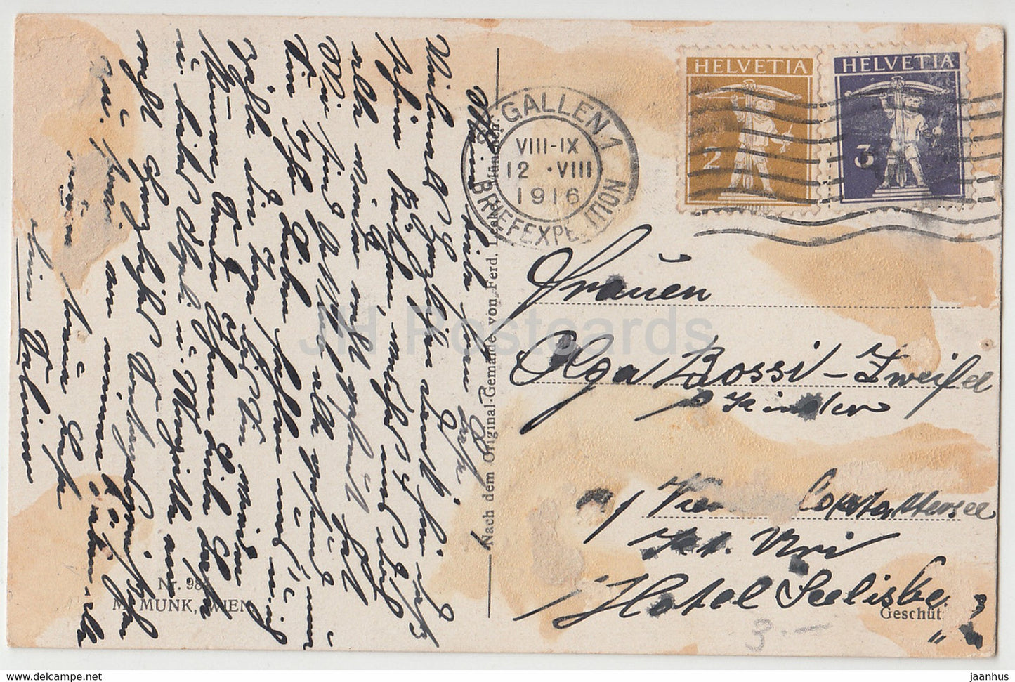 Tannhauser - Opéra de Richard Wagner - carte postale ancienne - 1916 - Allemagne - utilisé