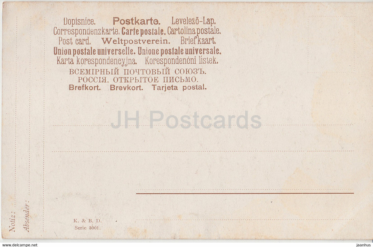 flowers - red roses - K & B D - Serie 3001 - illustration - old postcard - Germany - unused