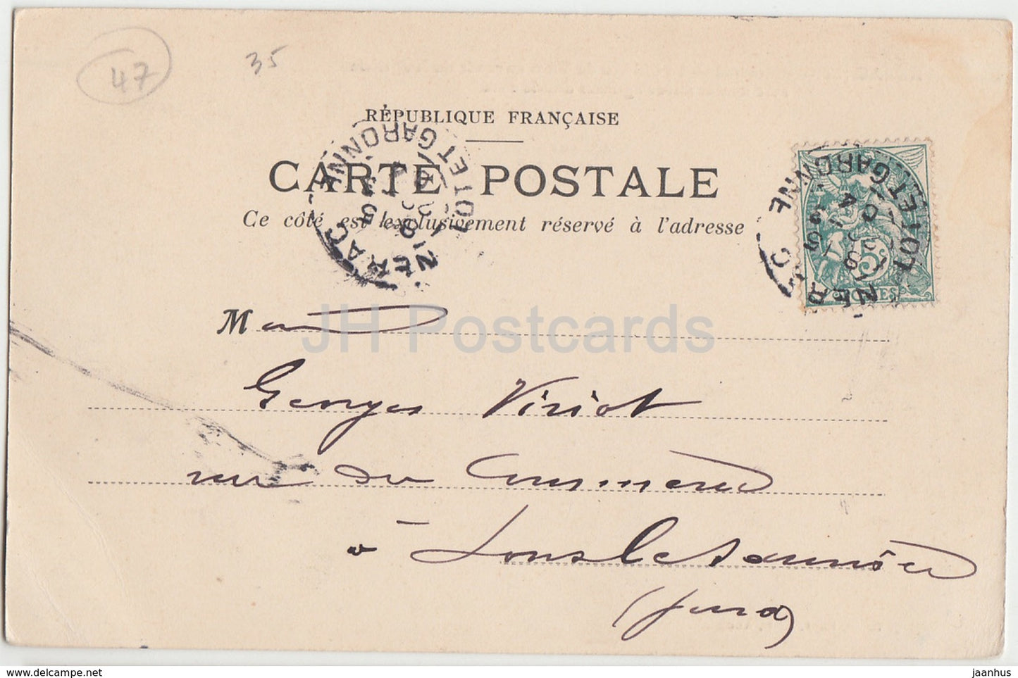 Nerac - Le Chateau du Tasta - castle - old postcard - 1904 - France - used