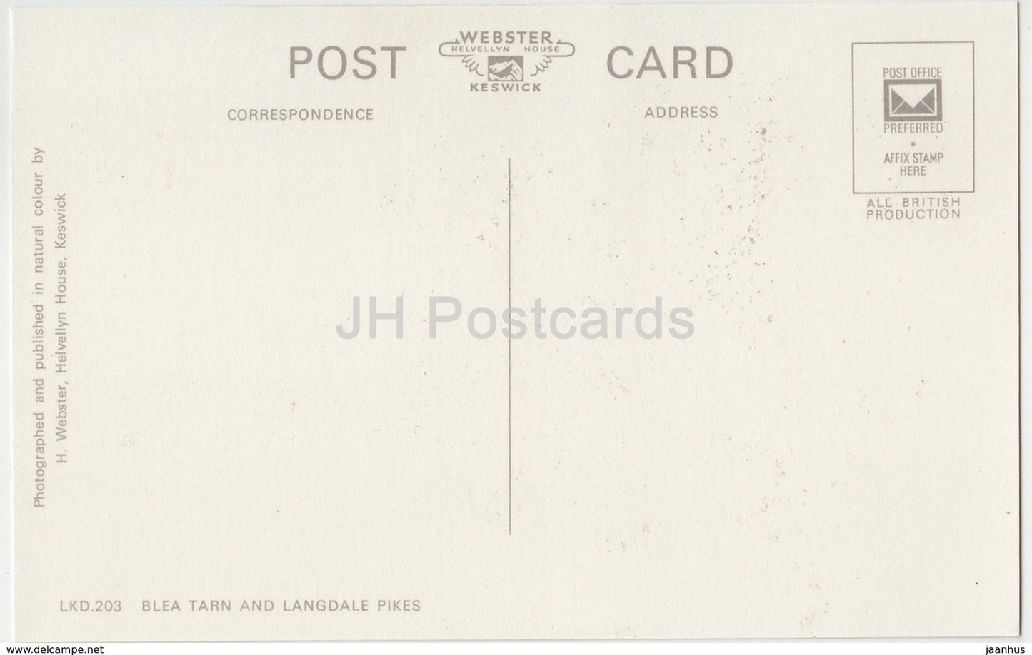 Blea Tarn und Langdale Pikes – Vereinigtes Königreich – England – unbenutzt